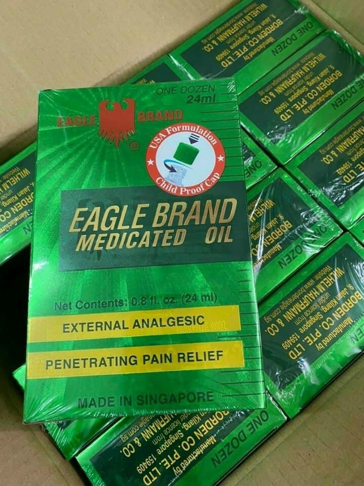 [HCM]Dầu Gió Xanh 2 Nắp M.Ỹ Eagle Brand Con Ó. 24ml