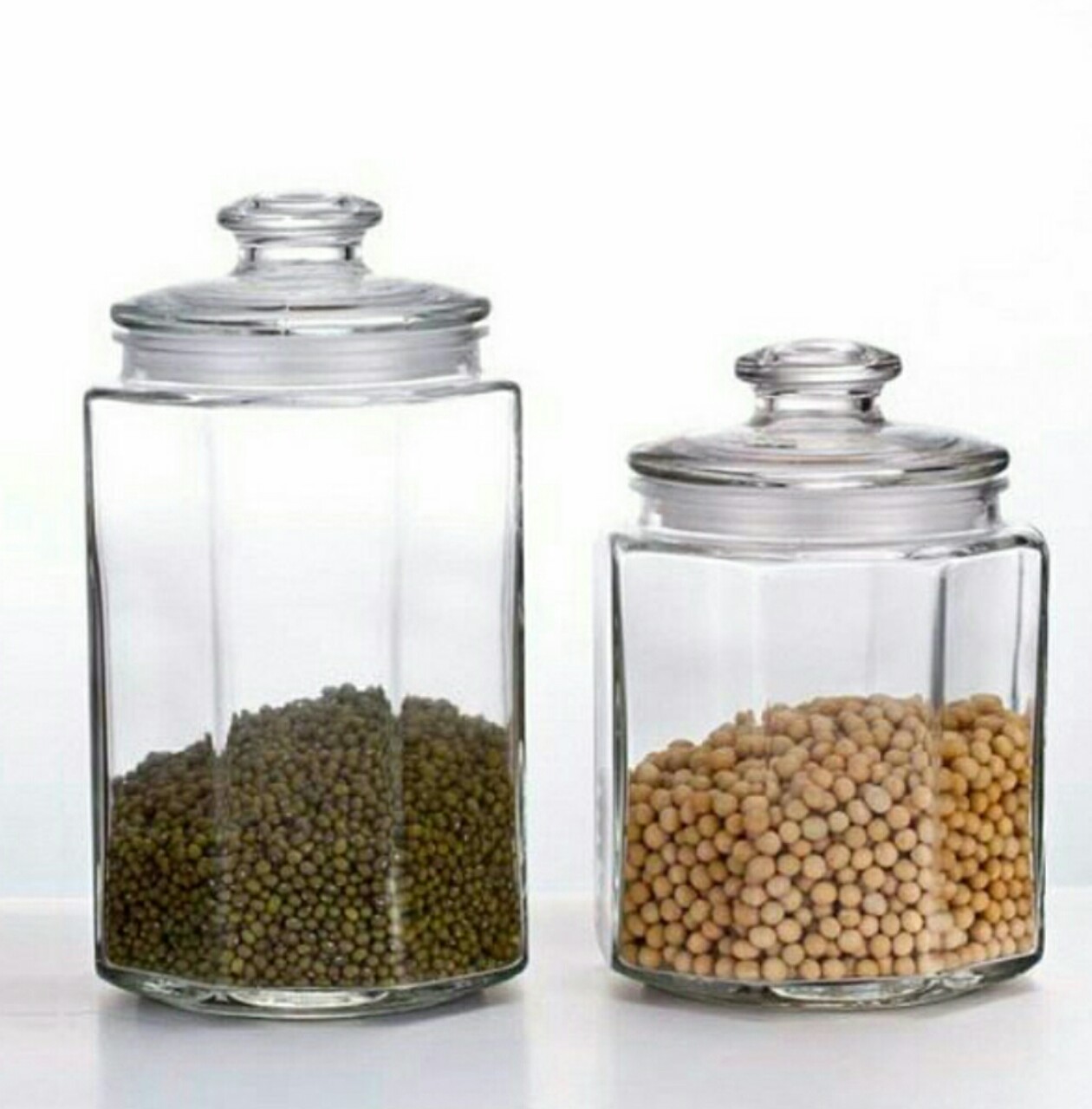 Hủ thủy tinh  bát giác 2000ml- 1500ml