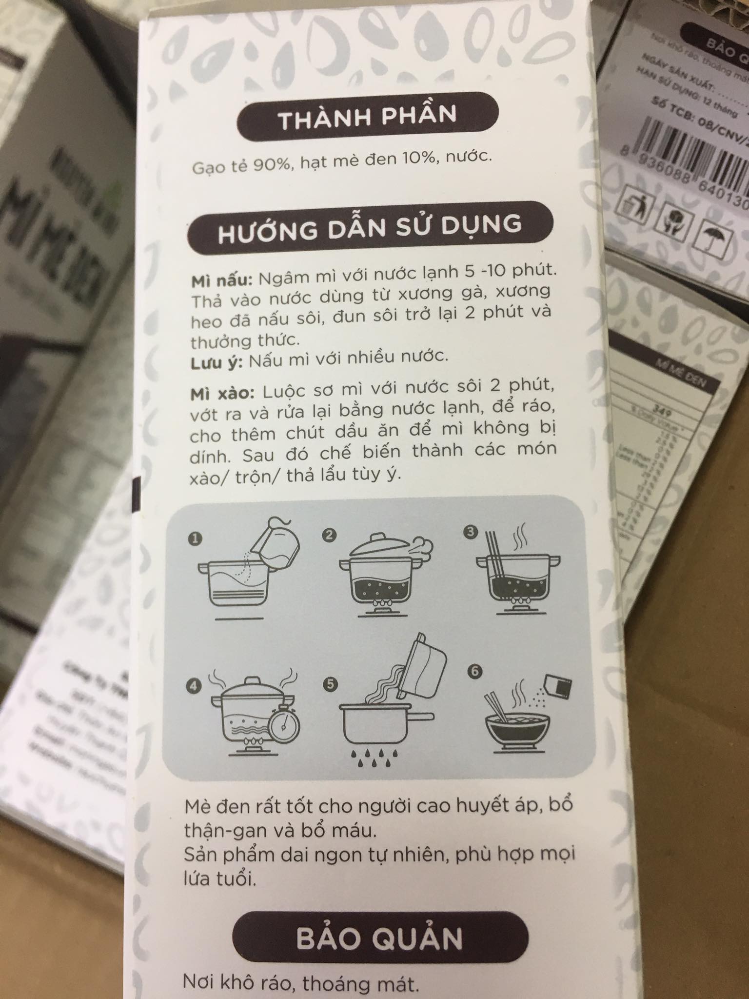 [Nguyên Minh] Bún gạo lứt mè đen (mì gạo lức đen) ăn kiêng eat clean