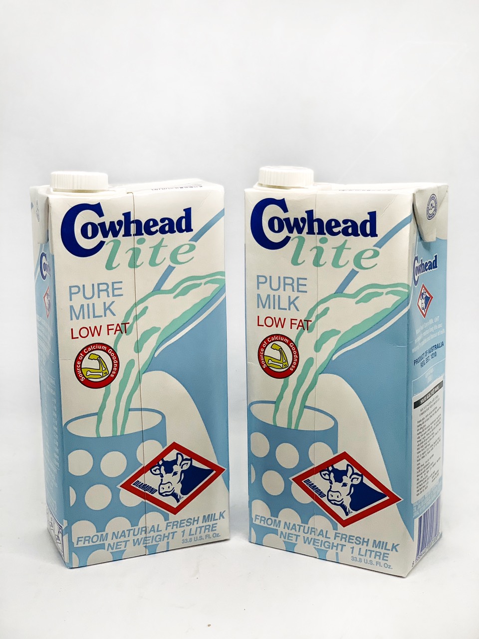 Combo 2 hộp Sữa tươi tiệt trùng ít béo Cowhead hộp 1L