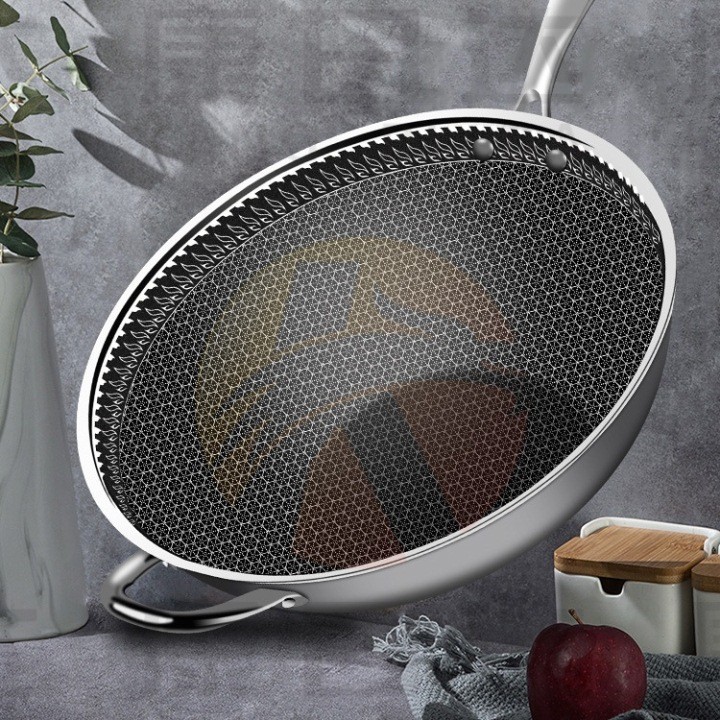 [Khuyến mãi] Chảo vân tổ ong chống dính 32cm dày nặng, có tay cầm, chống dính, không tốn nhiều dầu, không gỉ sét