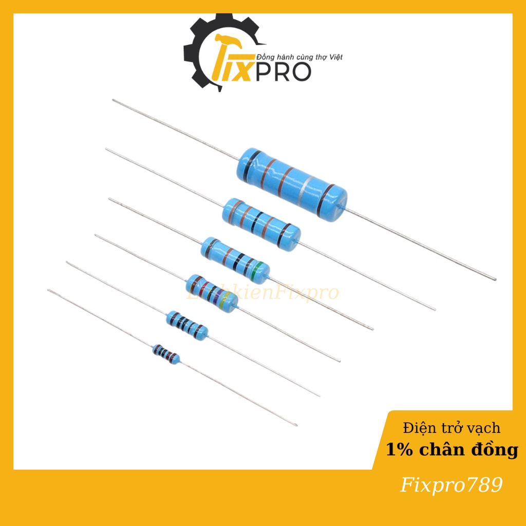 Điện trở 10R 2W 1% chân đồng túi 10c - Fixpro