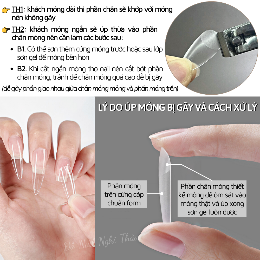 Móng úp tay nhám JELIVA  A hộp 500 móng