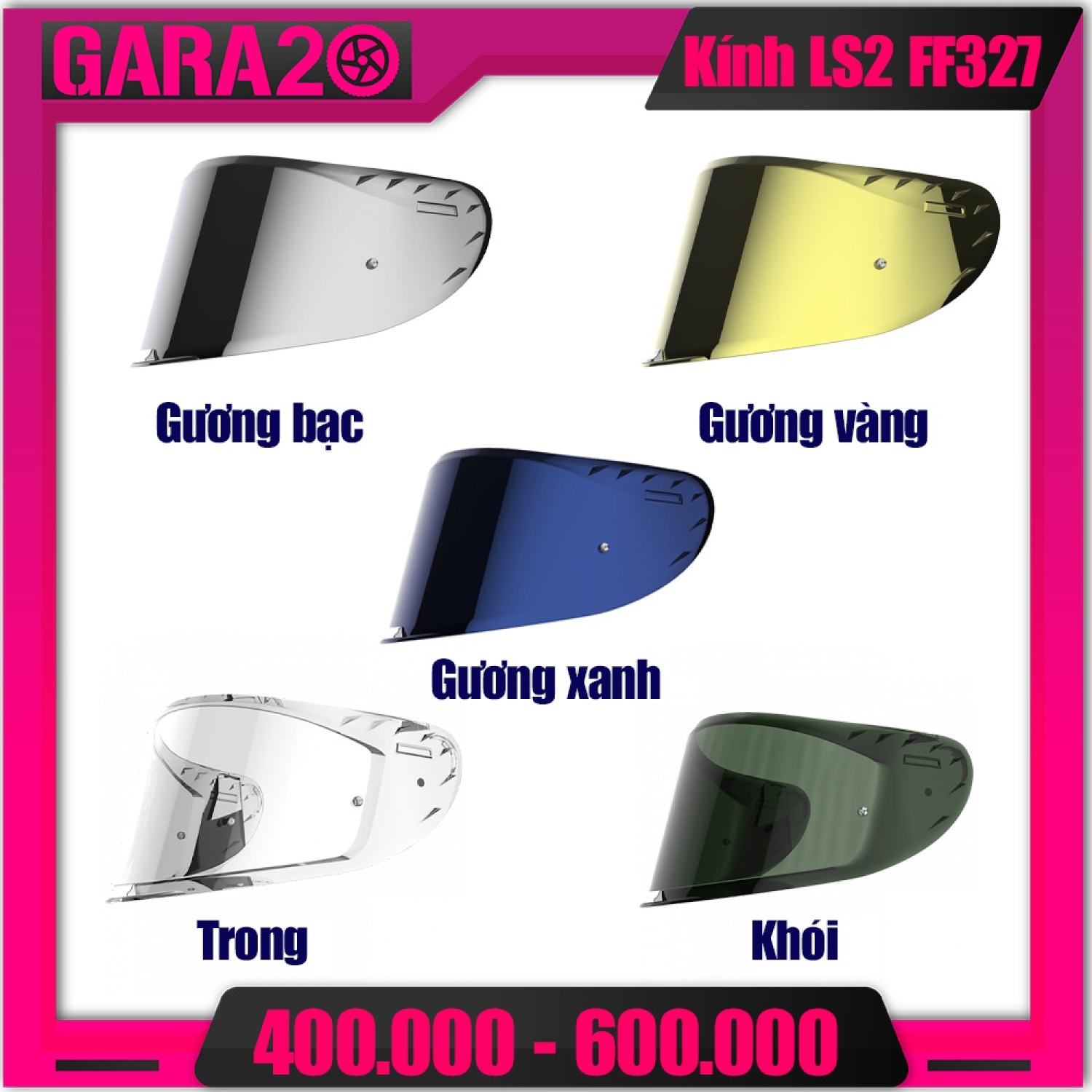 KÍNH CHẮN MŨ LS2 FF327 CHALLENGER (KHÔNG BAO GỒM MŨ BẢO HIỂM) - GARA20