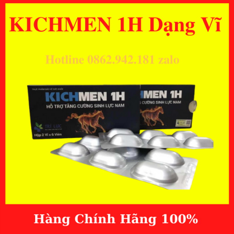Viên KICHMEN 1H (2 vỉ x 6 viên ) cao cấp tăng cường sinh lý nam mạnh mẽ - hàng chính hãng- AN001