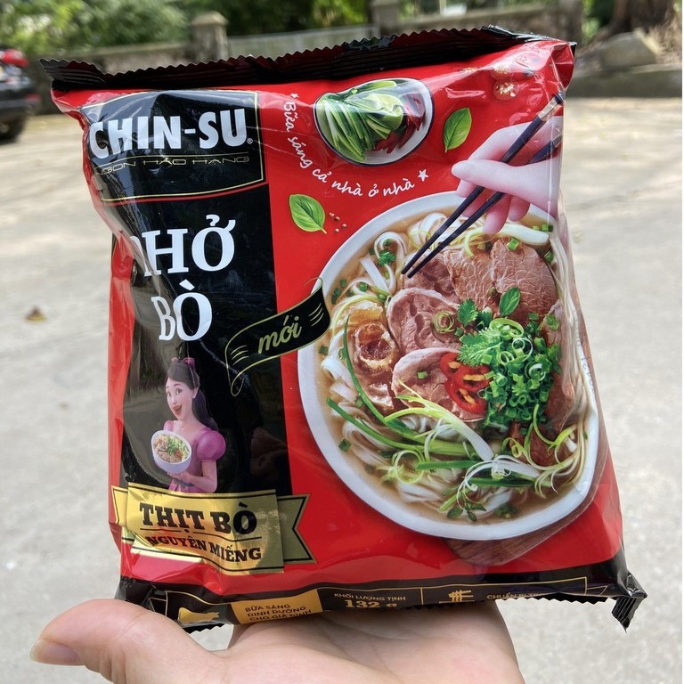 [Mã 252FMCGSALE giảm 8  đơn 500K] (Gói) Phở bò /Miến gà CHINSU (có thịt) gói 135g (7 bữa sáng hoàn chỉnh)