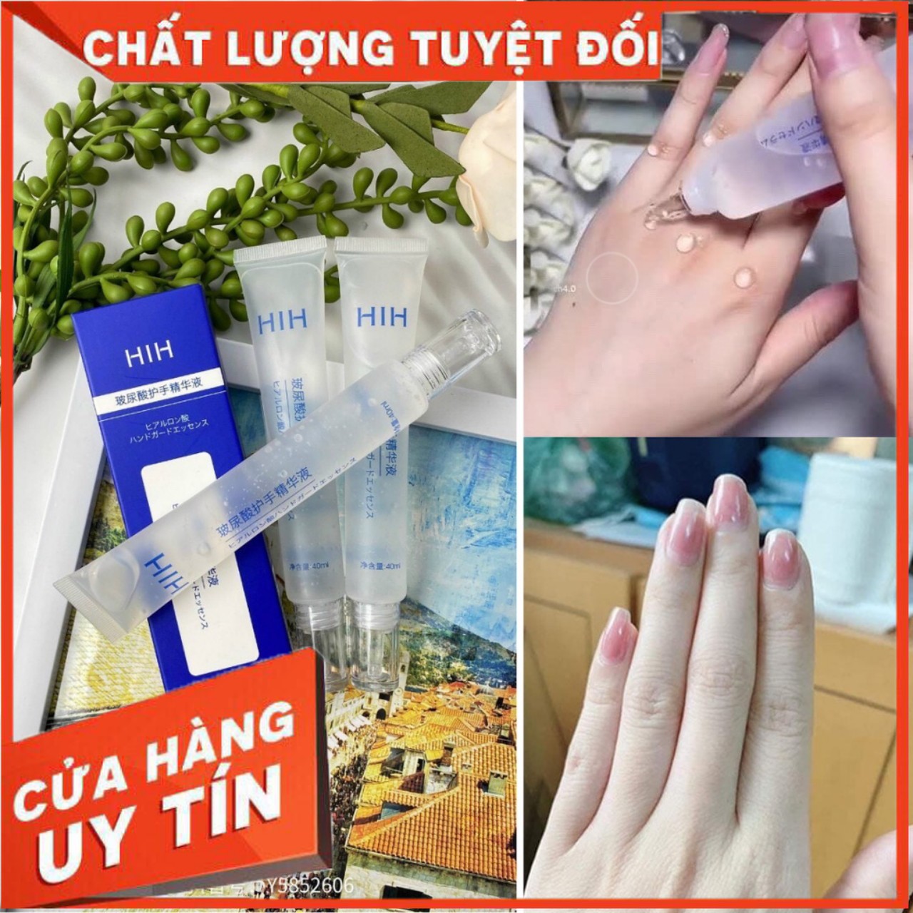 Kem Dưỡng Da Tay HIH Chiết Xuất Acid Hyaluronic 40ml Dưỡng Ẩm Da Chống Nứt Nẻ , Chống Lão Hóa Da