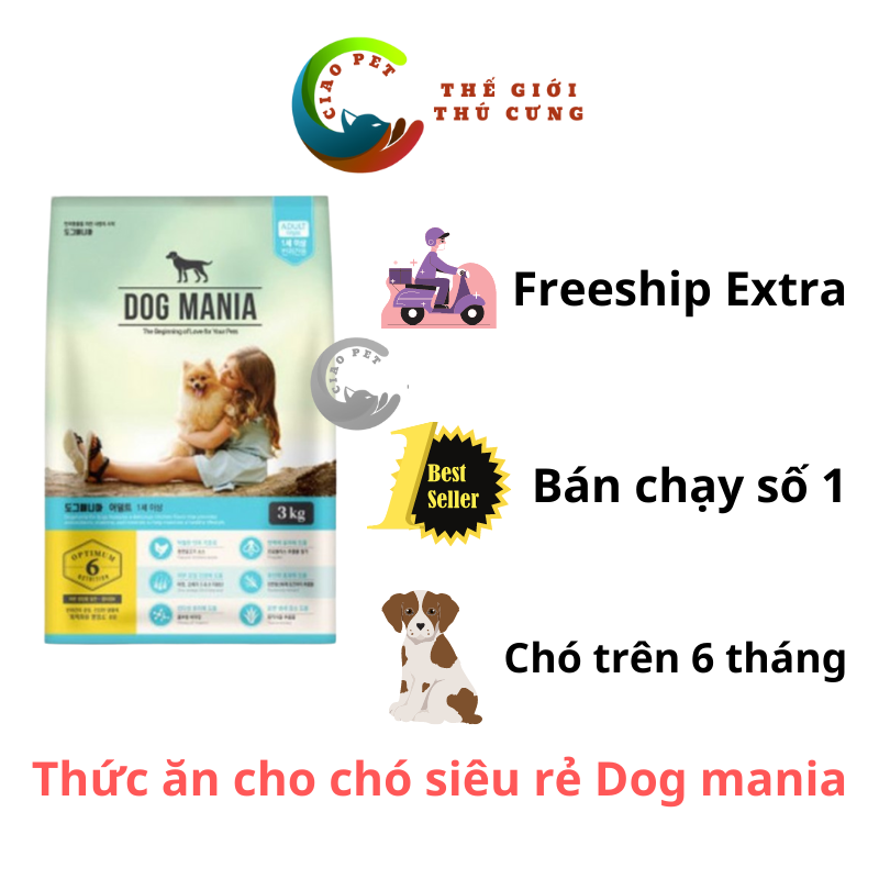 [3kg] Thức Ăn Hạt Cho Chó  Dog Mania
