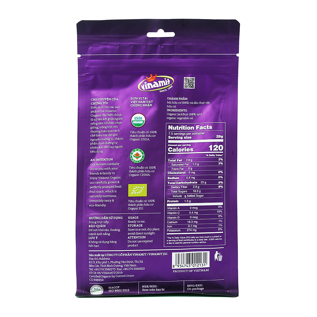 Mít Sấy Vinamit 210g