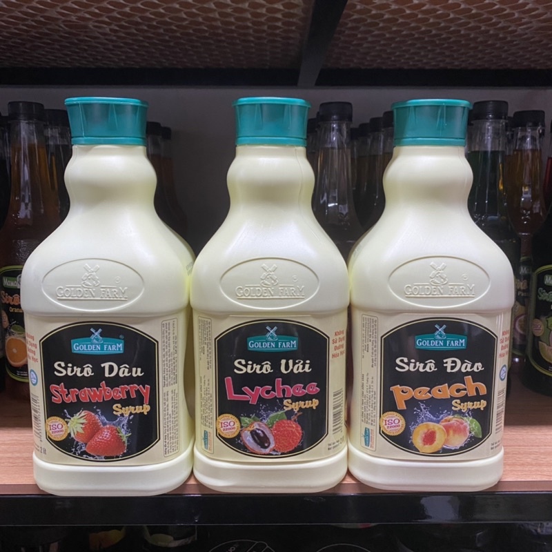 Siro Golden Farm Đào, Dâu, Vải Can 2L