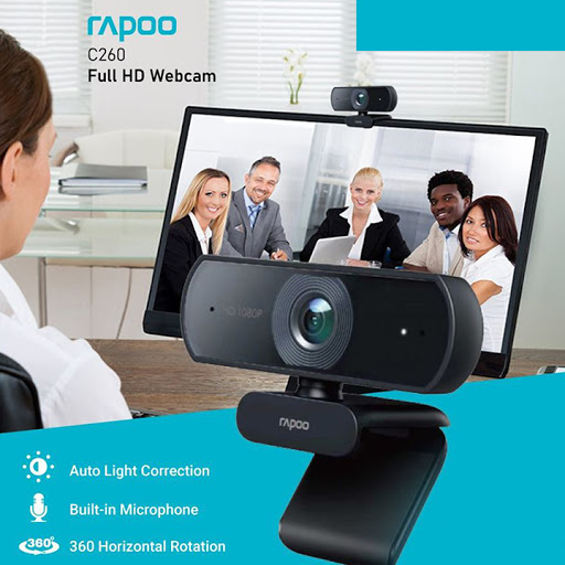 Webcam RAPOO C260 độ phân giải Full HD 1080P - Hãng phân phối chính thức