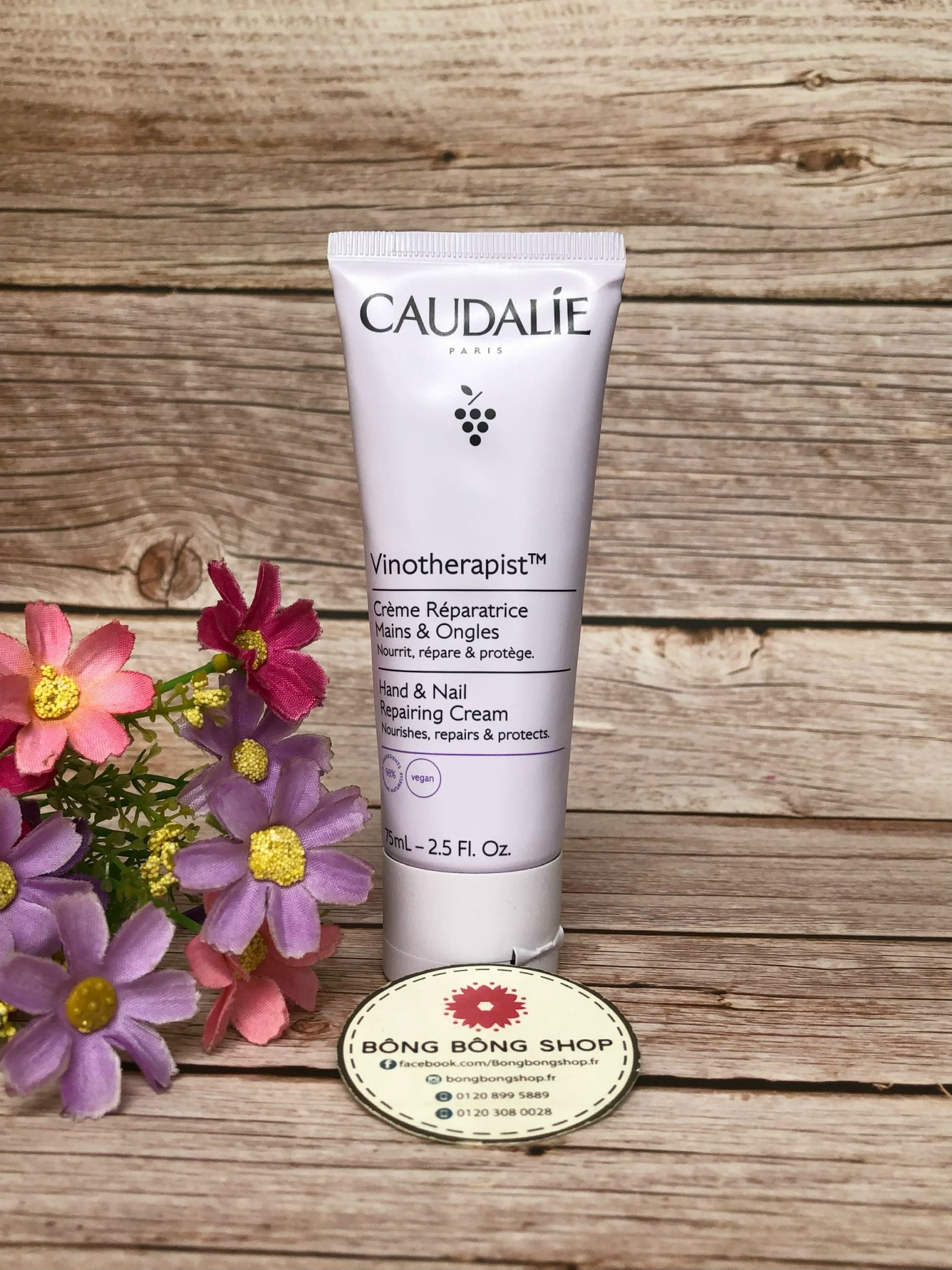 (Chuẩn Pháp-mẫu mới-75ml) Kem dưỡng da tay và móng Caudalie Vinotherapise