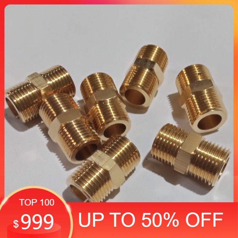 Đầu nối 2 ren ngoài bằng đồng 17mm kép 17 mm đồng