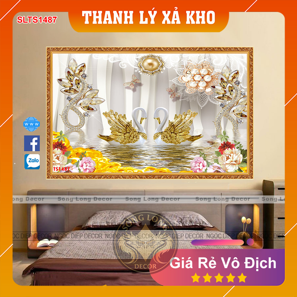 [FREESHIP] Tranh Dán Tường 3D Phòng Ngủ - SLTS1487-Tranh 3d Trang Trí Nhà Cửa - Song Long Decor