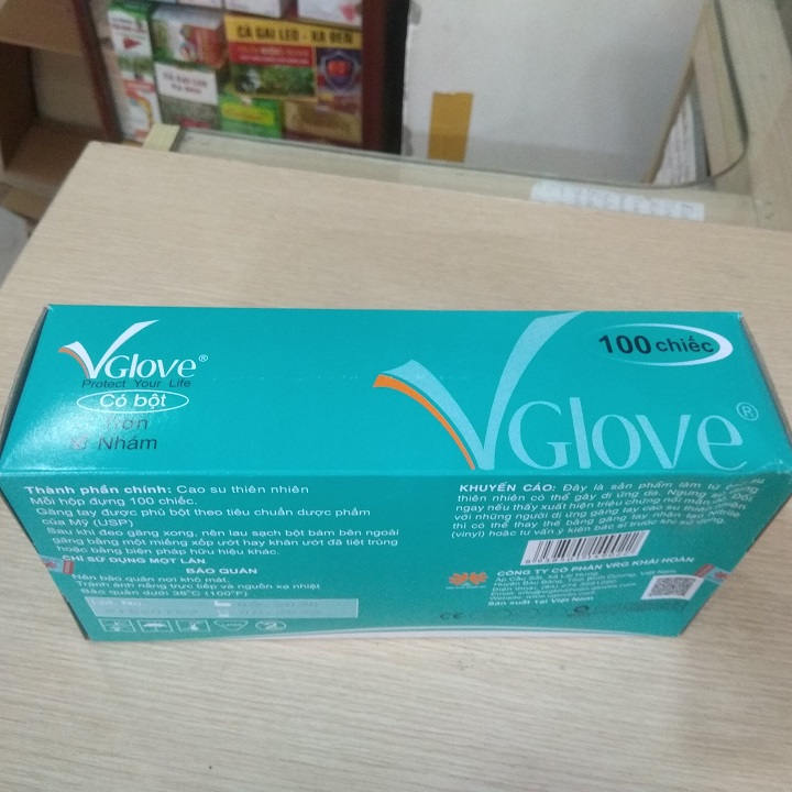 Găng tay Vglove có bột size S- hộp 100 chiếc