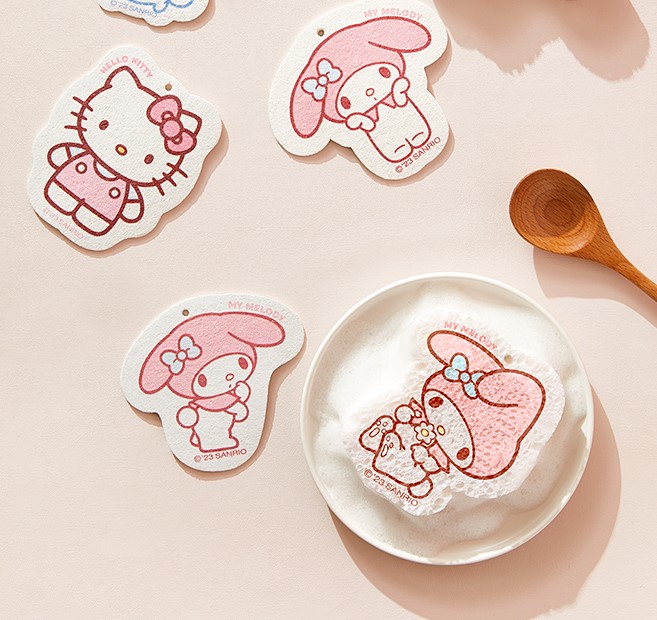 🌸MIẾNG XỐP RỬA CHÉN HELLO KITTY CHÍNH HÃNG SANRIO