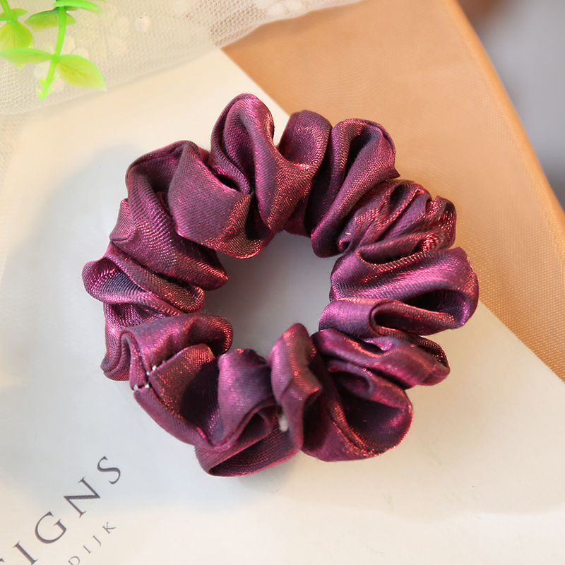 Dây buộc tóc Scrunchies lụa kim tuyến vòng tròn nhỏ HD74