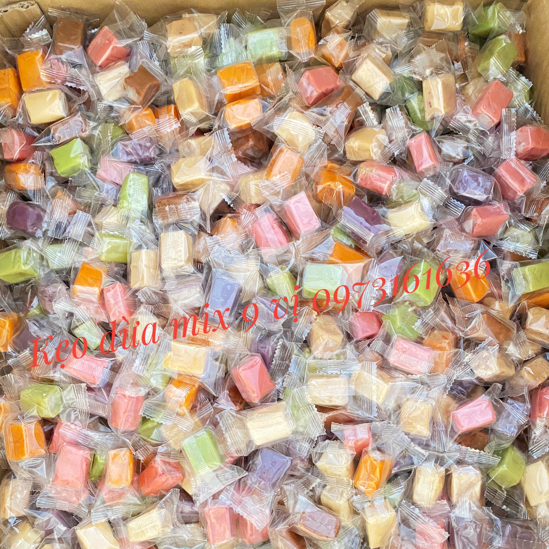 [1Kg] Kẹo dừa thập cẩm mix vị- đồ ăn vặt