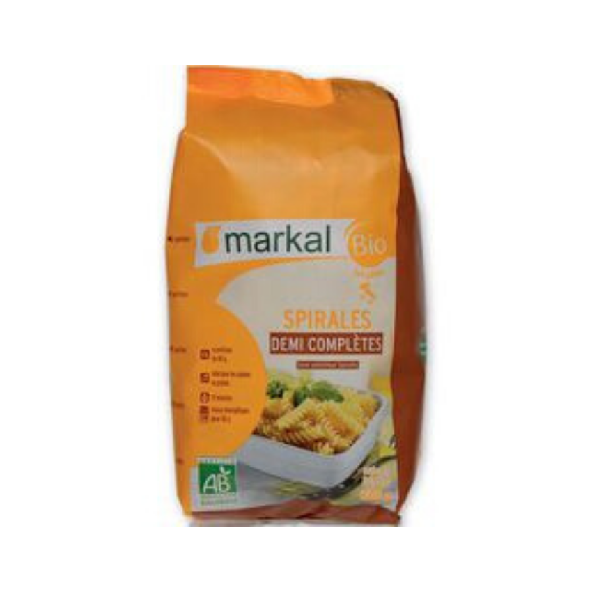 Mì xoắn bán lứt hữu cơ Markal 500g
