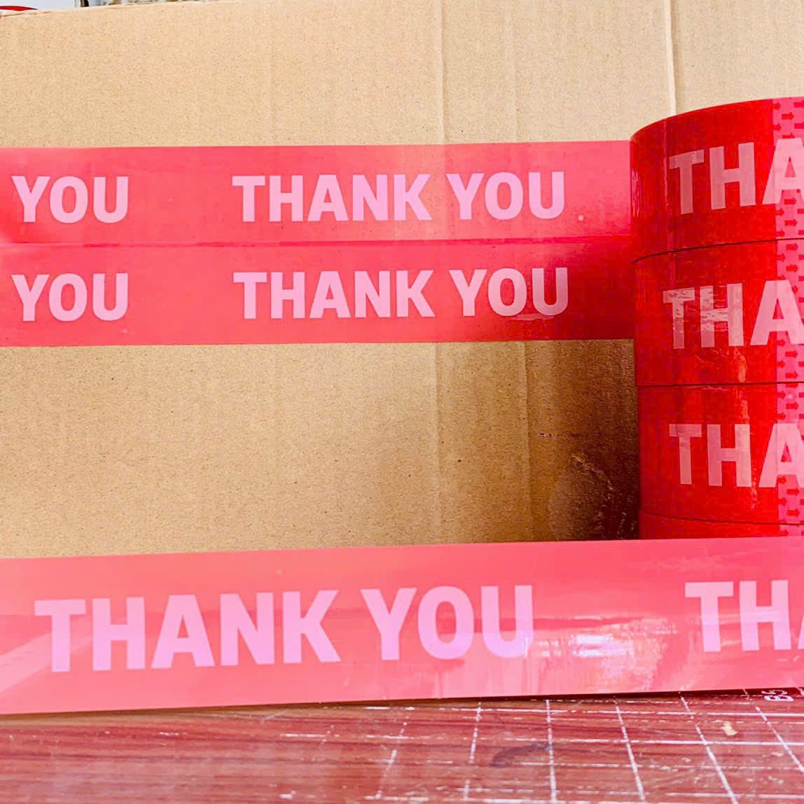 Cuộn băng keo " thank you" bản 48mm 100yard bka333