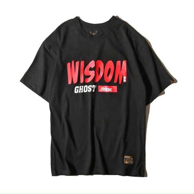 Áo thun nữ wisdom ghost chất thun cotton tay lỡ form rộng in logo mặt qủy cưc ngầu bao chất