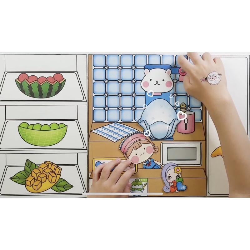 Tiệm làm đá bào búp bê giấy Doll House
