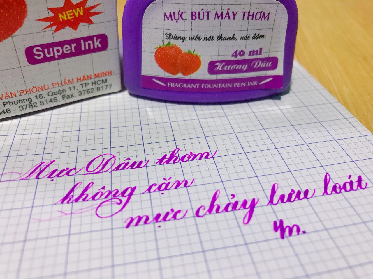 Mực hương dâu màu tím