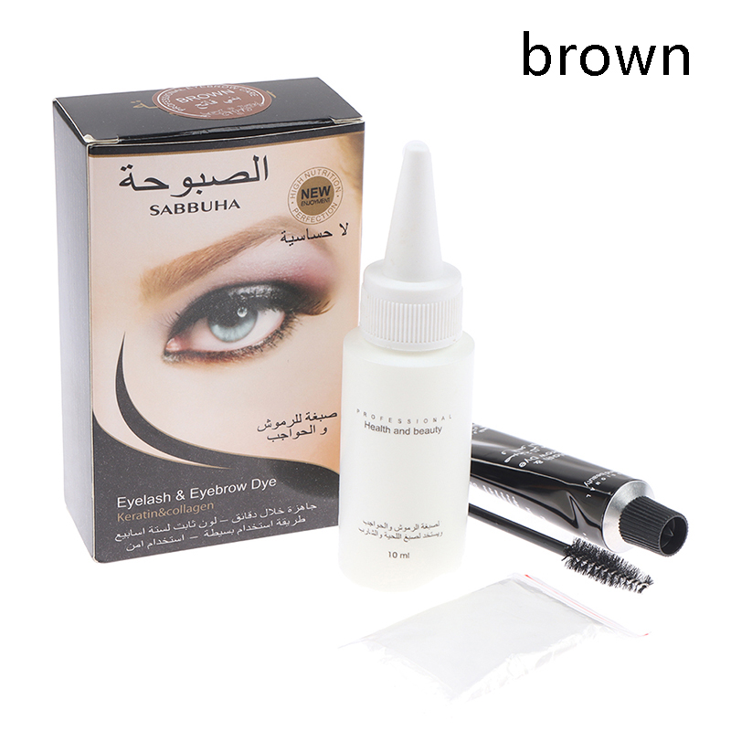 Xingwendanp henna lông mi lông mày nhuộm màu gel lông mi nâu đen tint kem kit dễ dàng nhuộm