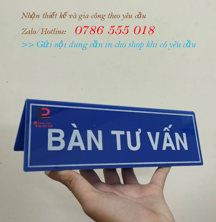 Bảng Chức Danh Mica in nội dung " Bàn Tư Vấn" kích thước 24x7.5cm