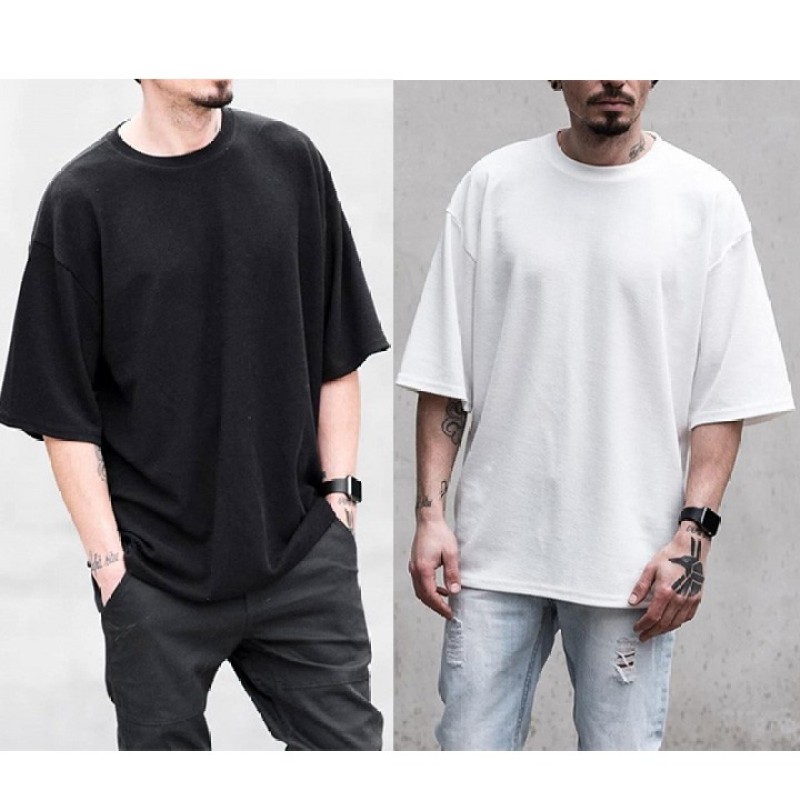 ÁO TEE OVERSIZED BASIC UNISEX ( TRẮNG - ĐEN )