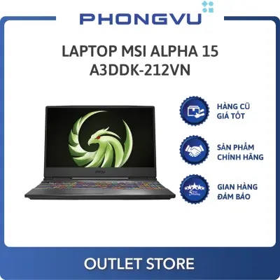 Laptop MSI Alpha 15 A3DDK-212VN (AMD Ryzen 7 3750H) (Đen) - Laptop cũ