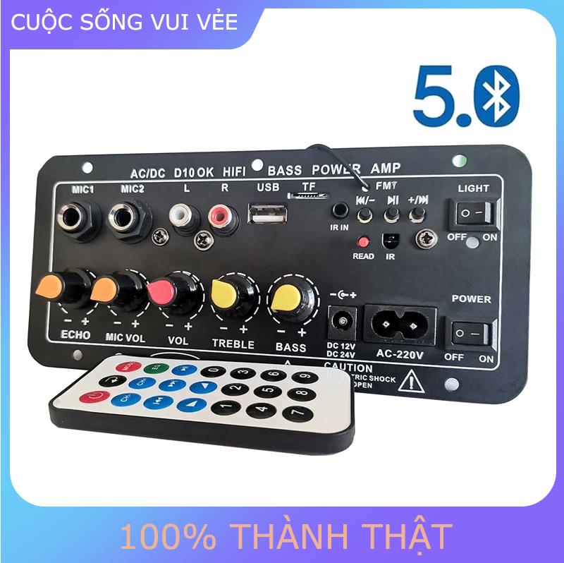 Bảng khuếch đại âm thanh-Bảng Mạch Khuếch Đại Âm Thanh Bluetooth Bộ Khuếch Đại Âm Thanh Stereo Hifi, Điện Kỹ Thuật Số Amp AC 220V 12V 24V Loa siêu trầm D10 + Bluetooth 5.0