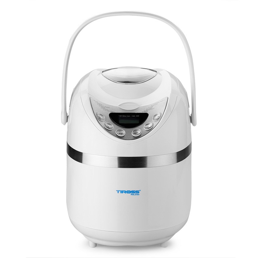 Máy làm bánh mỳ 12 chức năng Tiross TS820 (Trắng)
