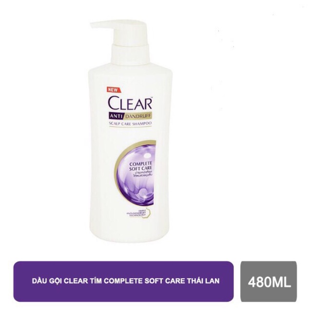 Dầu gội Clear Tím Thái Lan Complete Soft Care 480ml