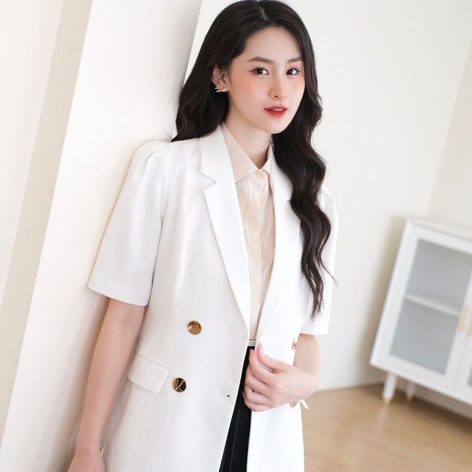 BEAUTEBYV - Áo blazer nữ tay xếp bồng Danlee