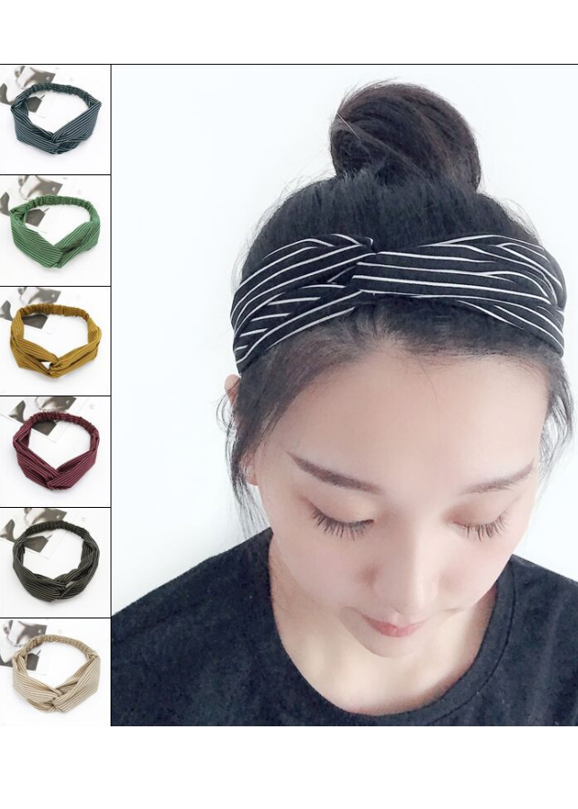 Turban băng đô cài tóc nữ TB41 kẻ sọc