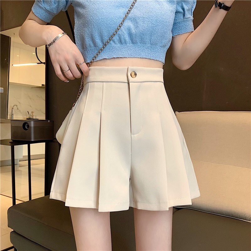 Quần short đũi giả váy dập ly chất tuyết mưa 3 màu đủ size