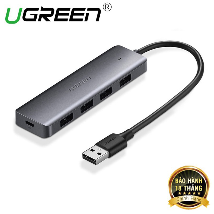 Bộ chia USB 3.0 ra 4 cổng Ugreen 50985 có nguồn phụ  - HapuStore