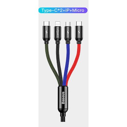 Cáp Sạc Nhanh Đa Năng Baseus 4 Đầu Cho iPhone/ iPad Smartphone & Tablet Android dài 1m2