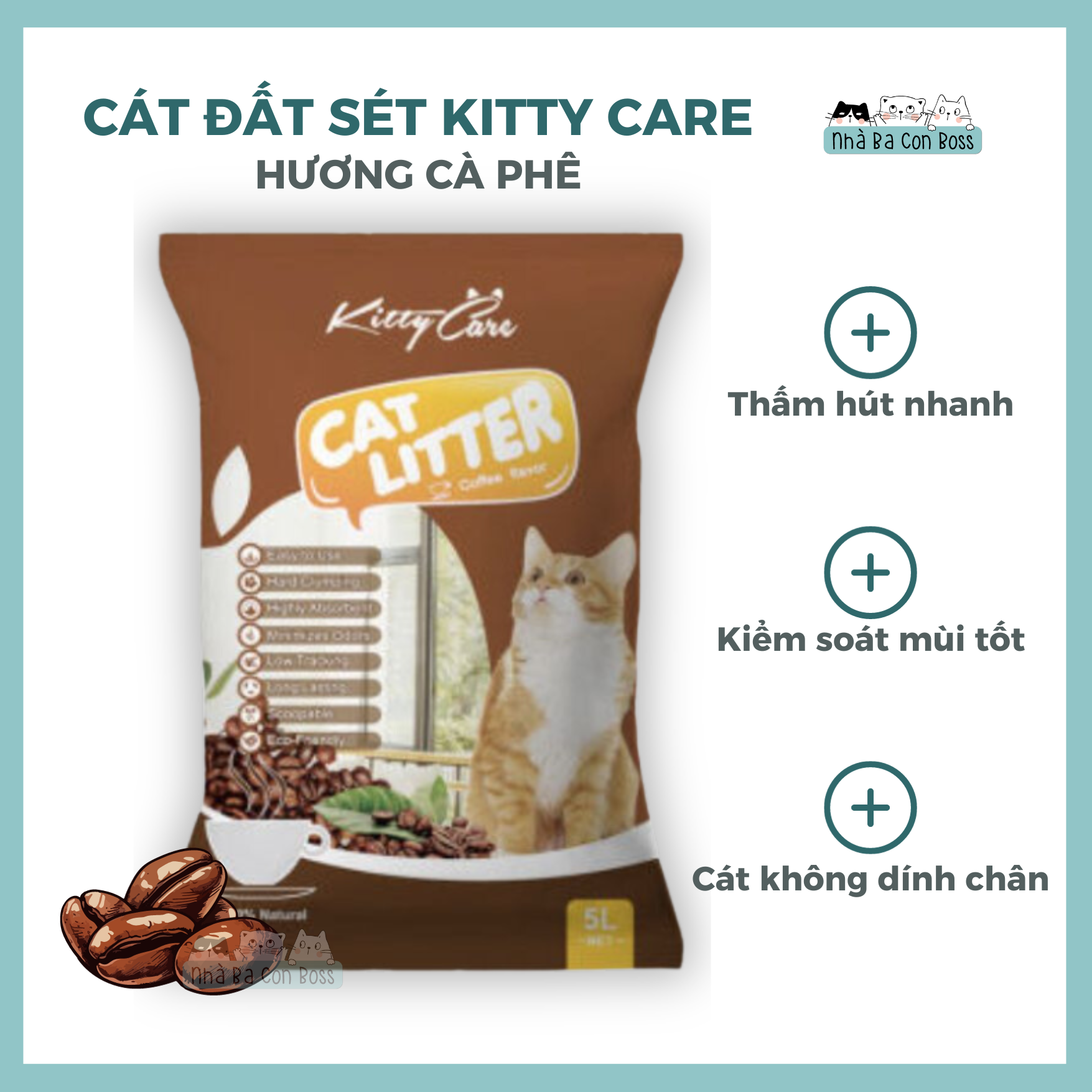 [Cát Đất Sét] Cát Vệ Sinh Cho Mèo Kitty Care Bao 5L