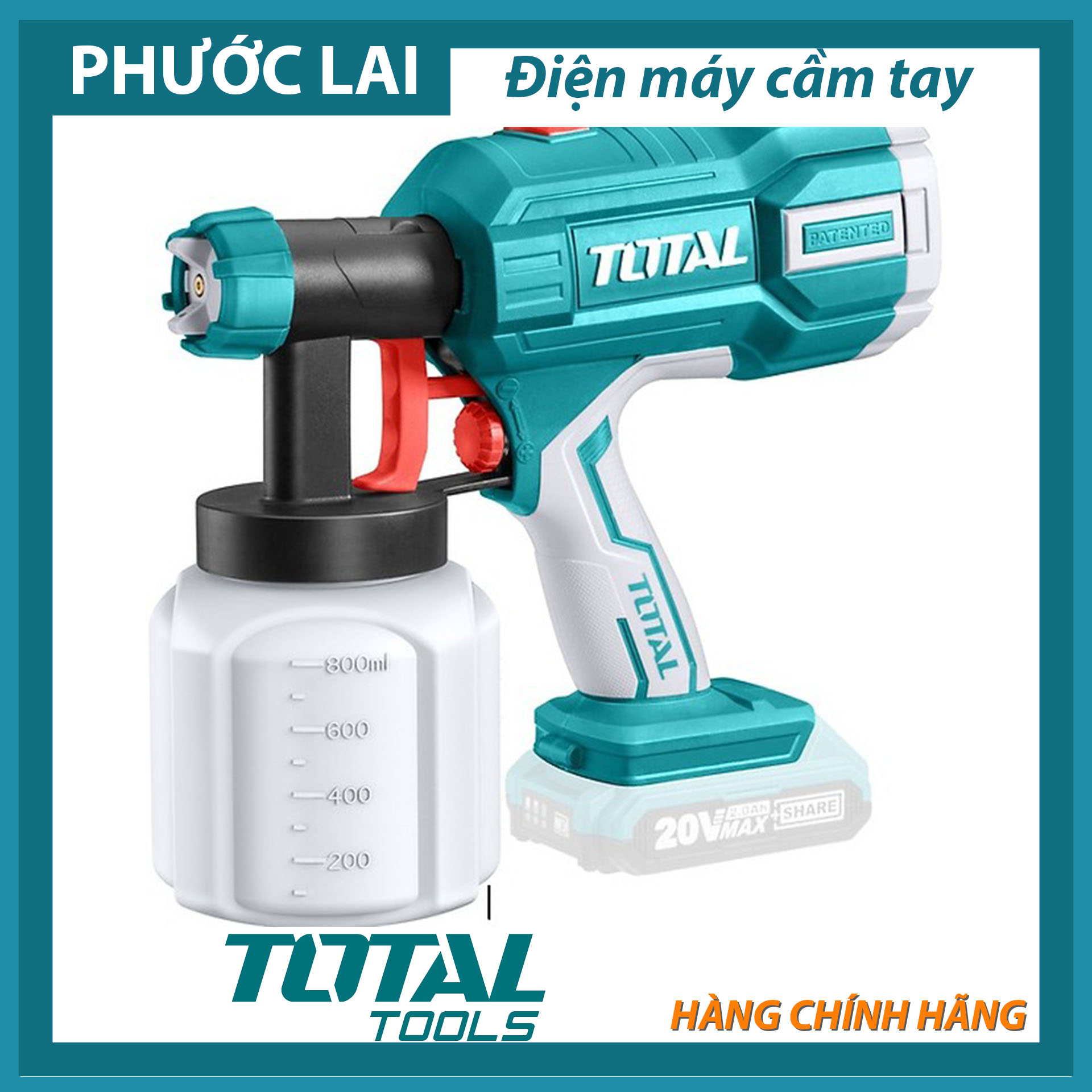 Súng Phun sơn dùng pin Lithium Total TSGLI2001