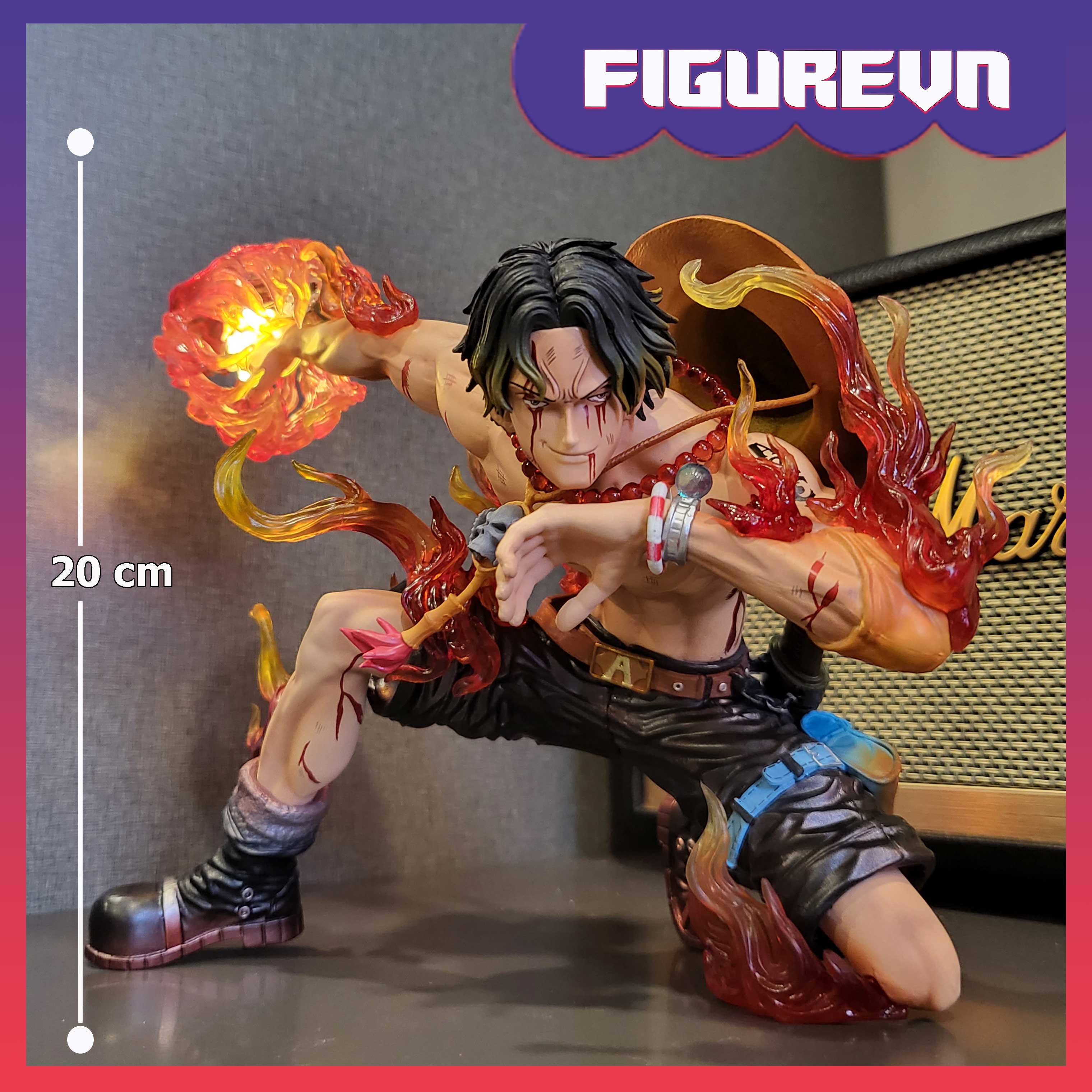 Mô hình ace hỏa quyền 20 cm có led - one piece