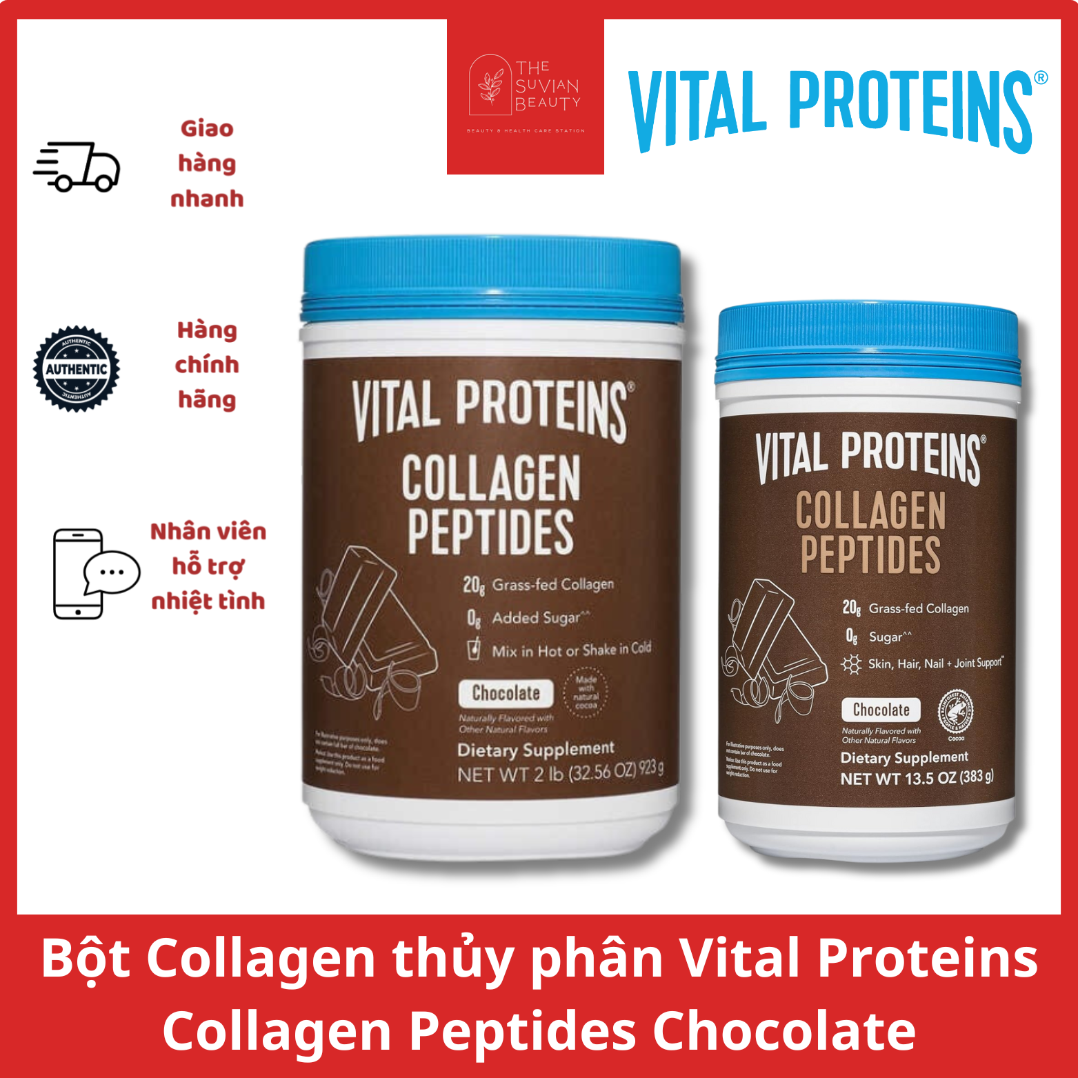 Bột Collagen thủy phân Vital Protein Collagen Peptides đủ vị (không chứa GMO-sữa-gluten)