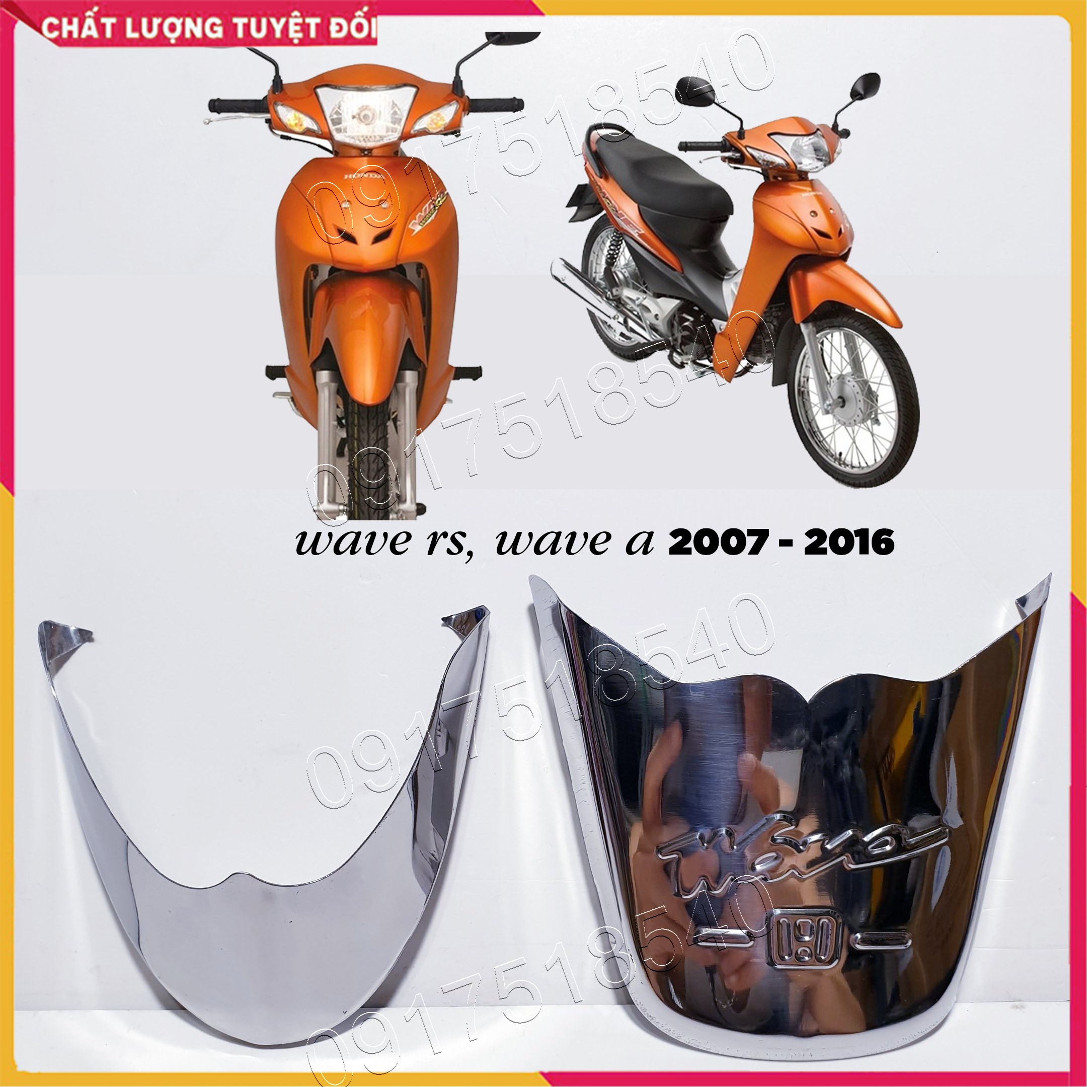 Bộ ốp mỏ dè inox xe wave a 2006 - 2016 , wave rs 100