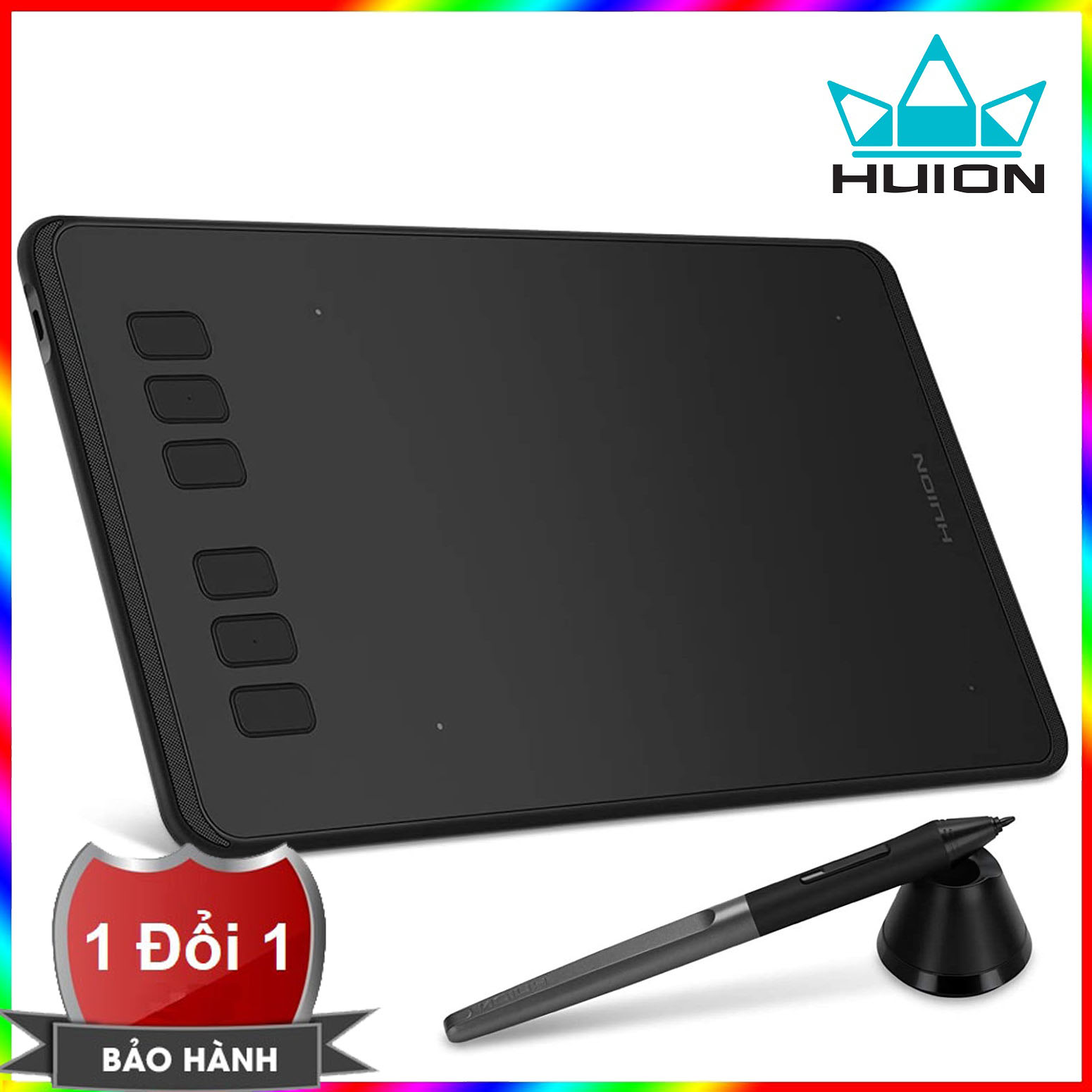 Bảng vẽ cảm ứng HUION H640P kèm bút vẽ không cần pin - Bảng vẽ đồ họa - Bảng vẽ máy tính Huion H640