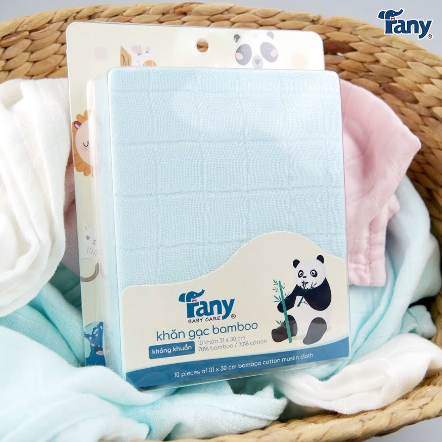 Set 10 khăn sữa sợi tre Bamboo Fany (31x30cm)