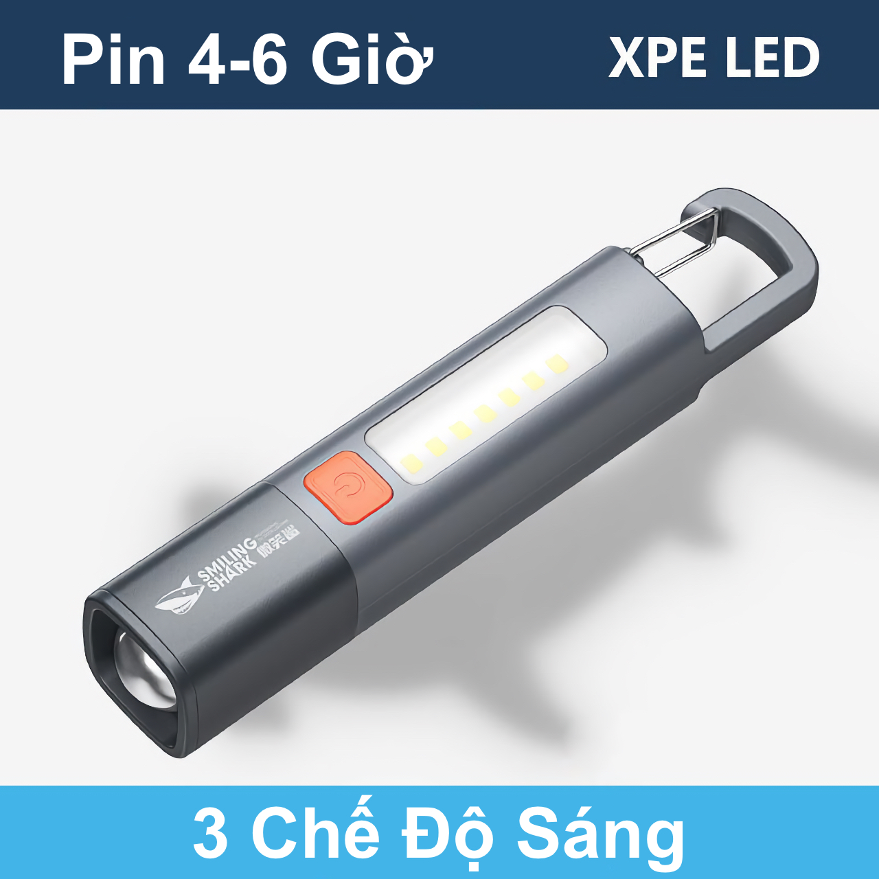 Đèn Pin Siêu Sáng, Đèn Pin Mini Chống Thấm Nước Có Móc Treo