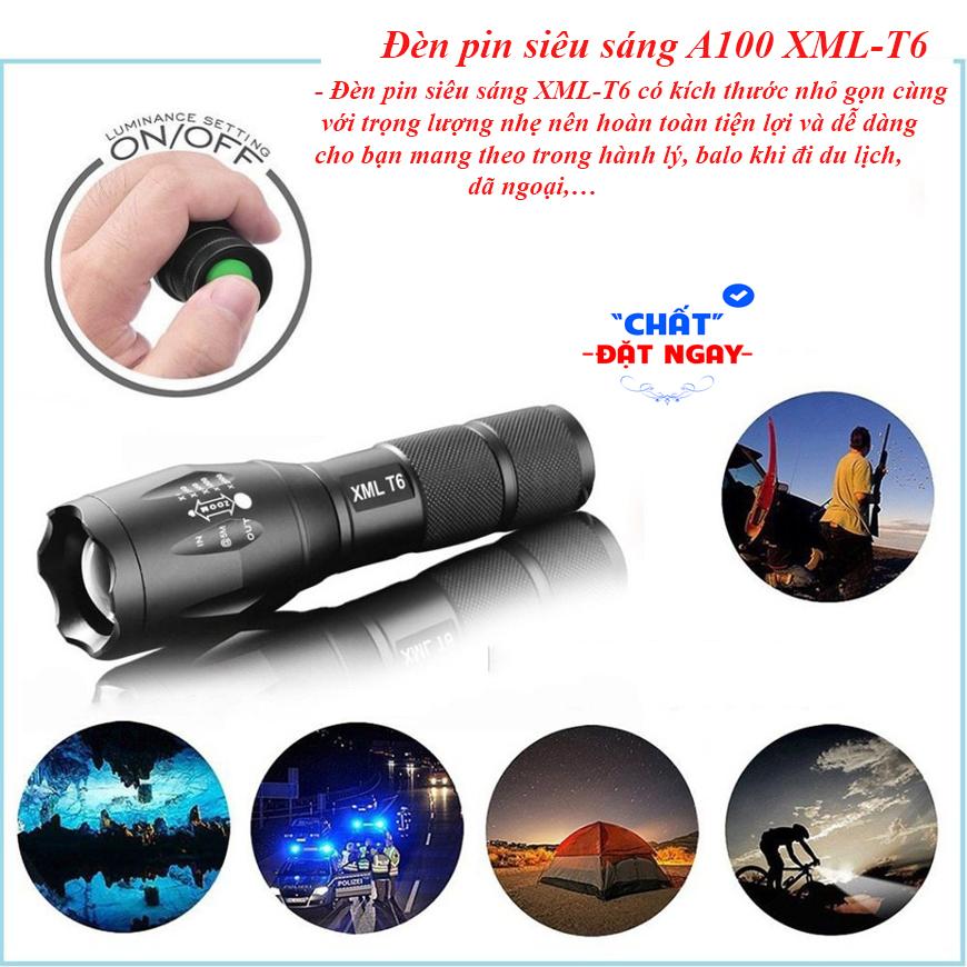 Đèn pin, đèn pin led, den pin mini,kèm hộp chống sốc cực sịn. Đèn Pin Siêu Sáng Tầm Xa Led Xml-T6 Thiết kế thông minh, nhỏ gọn.Bảo Hành Bởi Lucky Store SG.