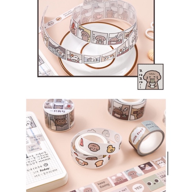 Washi chiết Washitape gấu cute hàn quốc WS006