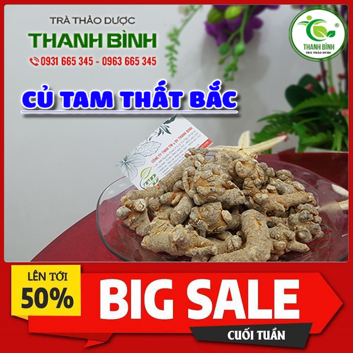 Củ tam thất bắc 100g khô loại 1 cao cấp - đông y thanh bình